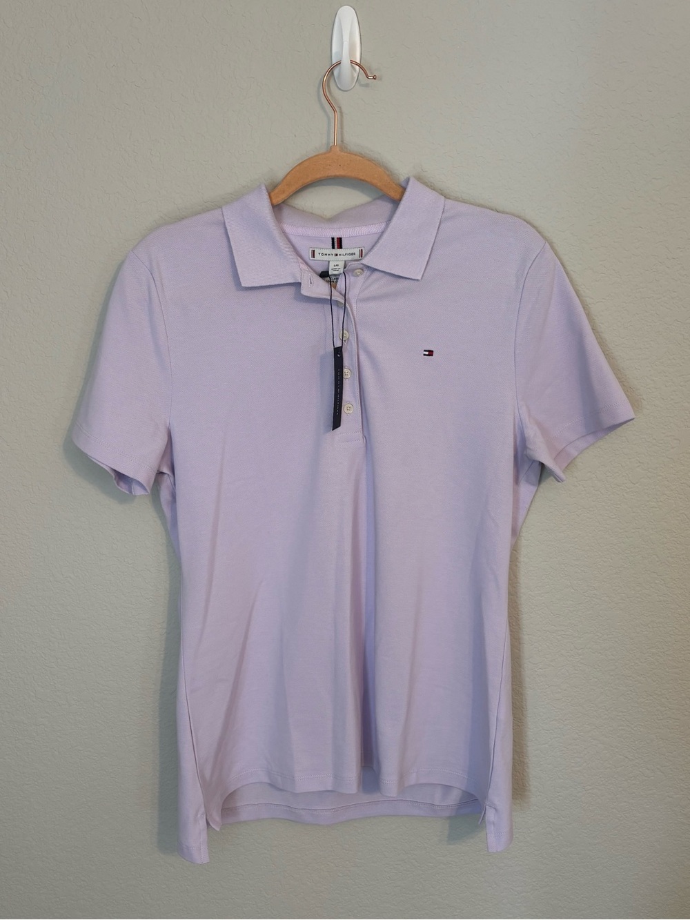 NWT - Tommy Hilfiger Light Lavender Short Sleeve Polo - L